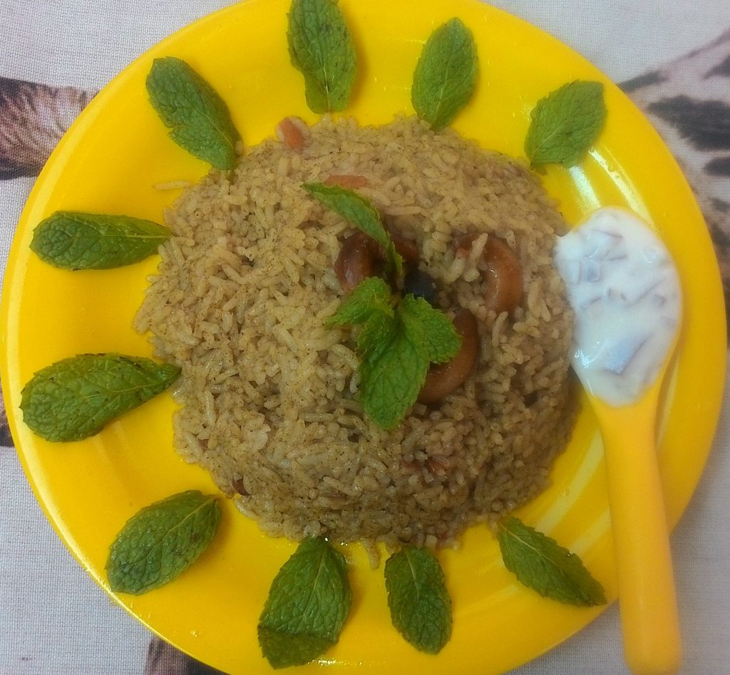 Mint rice recipe